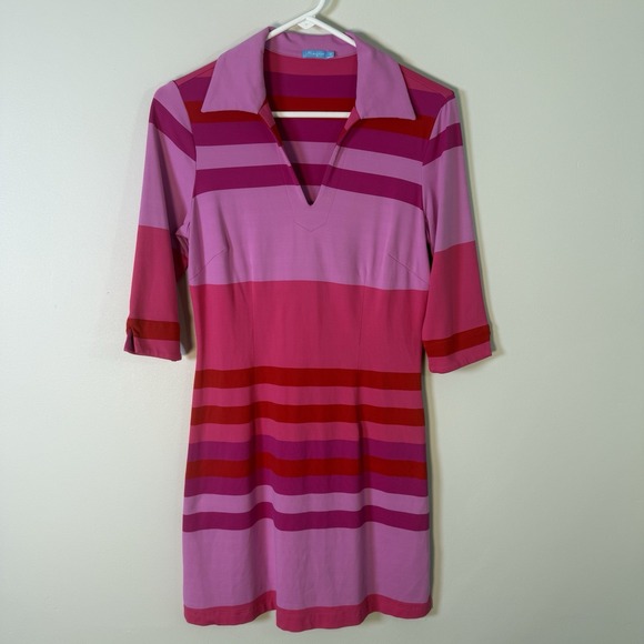 J. McLaughlin Dresses & Skirts - J.McLaughlin Catalina Cloth Pink Color Block Long Sleeve Dress Size XS